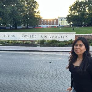 Johns Hopkins University Jessica Amaya Torres MS 23 JHU sign