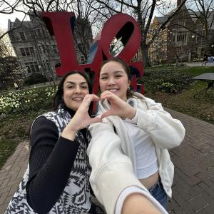 University of Pennsylvania Campus Visit Evelyn Torres and Sandra Cheah MS 23 LOVE Sculpture