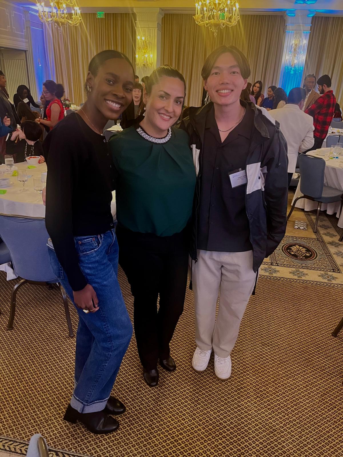 Evelyn Torres with Justin Yeh MS 19 and Mayowa Jolayemi MS 19