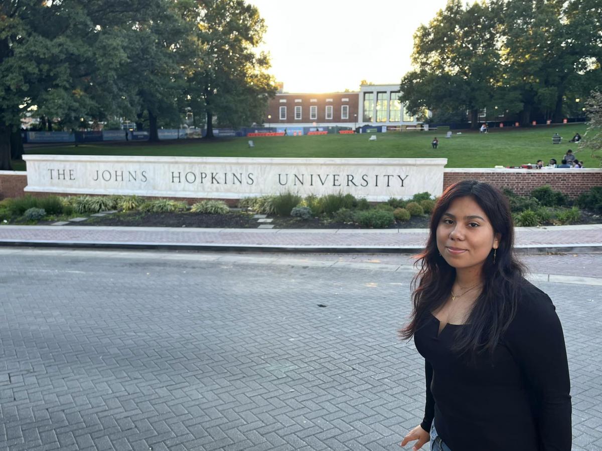 Johns Hopkins University Jessica Amaya Torres MS 23 JHU sign