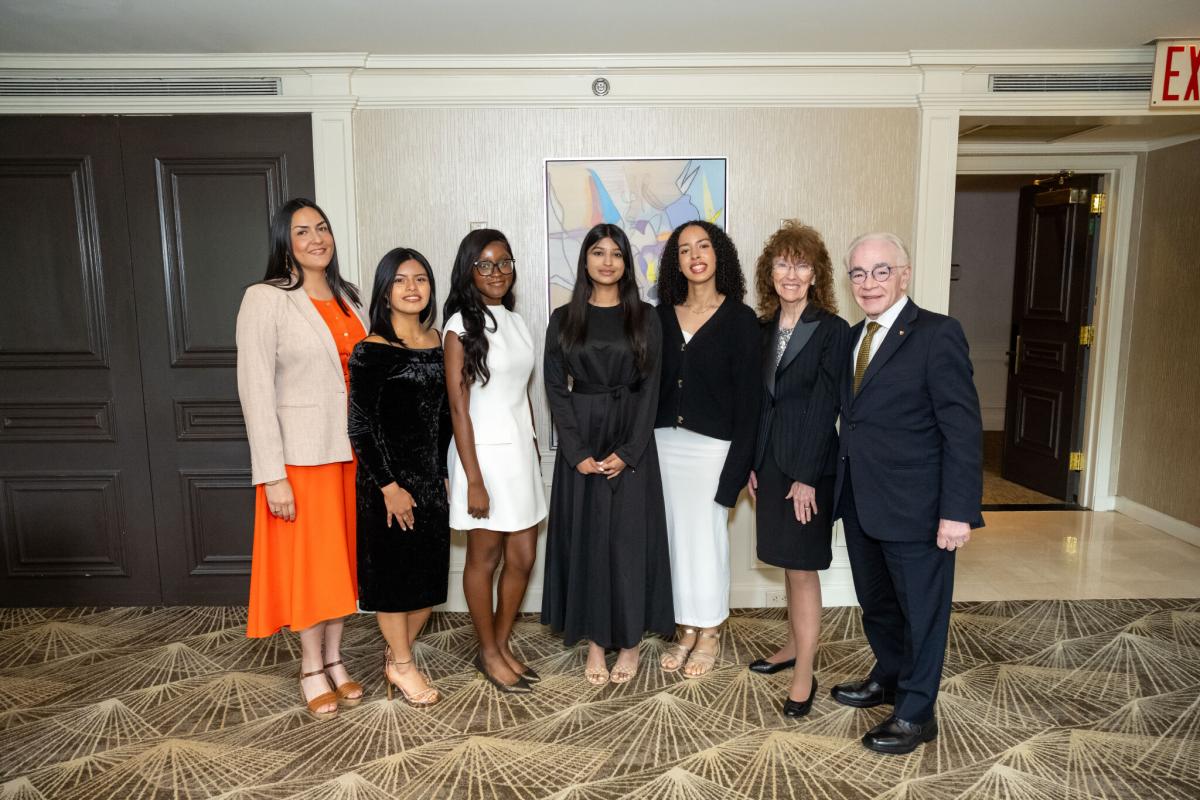 NY Scholars with Evelyn Torres Dr. Jane Foley and Mariano Guzman