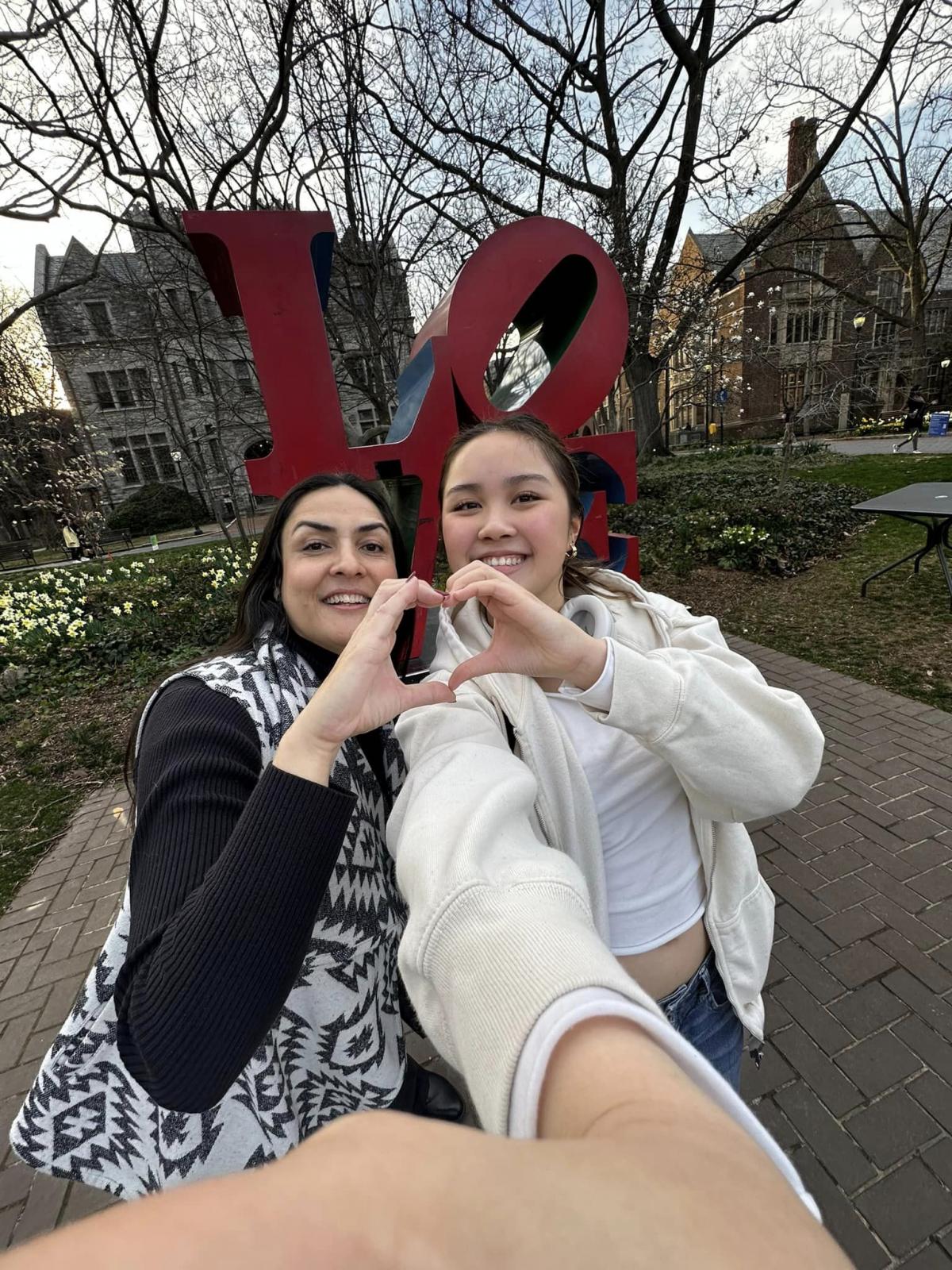 University of Pennsylvania Campus Visit Evelyn Torres and Sandra Cheah MS 23 LOVE Sculpture